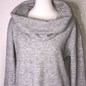 DAKINI Cowl Neck Waffle Long Sweater Ladies Size L